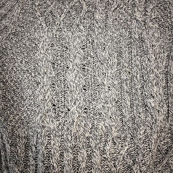 Express Gray Cable Knit Holiday Party Festive Mini Sweater Dress Size Medium - Picture 11 of 16